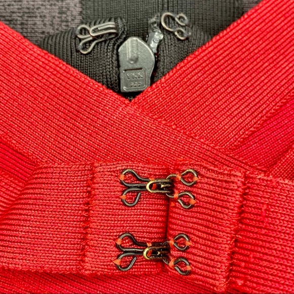 NWOT Herve Leger Amee Red Ombre Mini Dress, XS - Picture 10 of 16